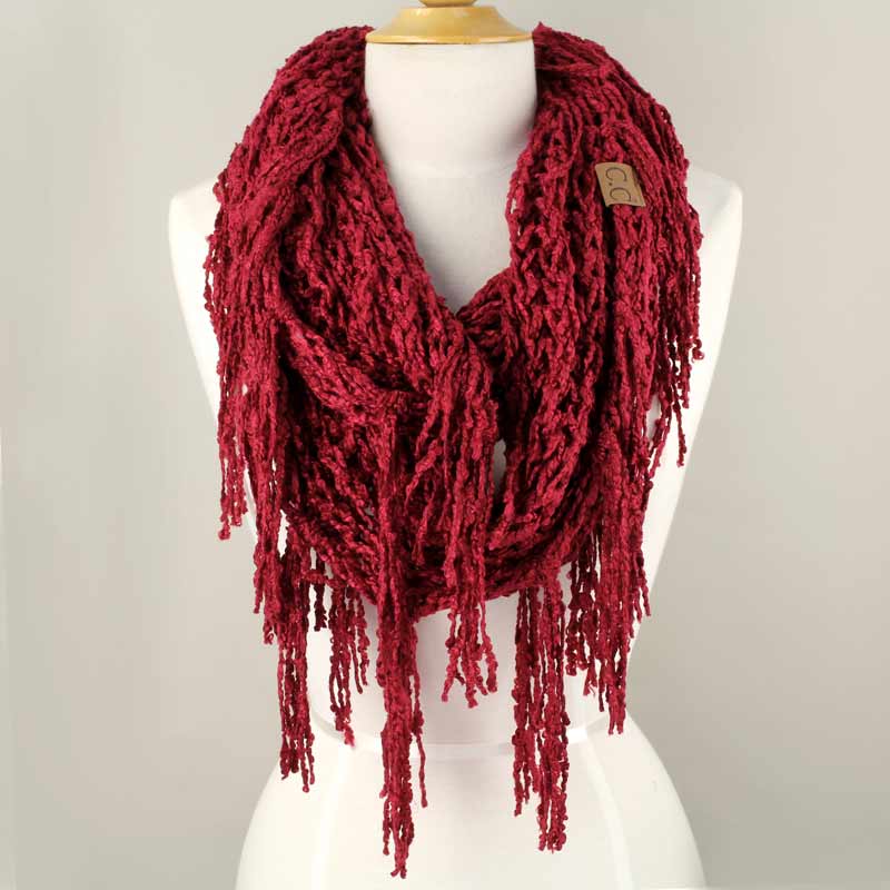 C.C Women's Chenille Infinity Scarf w/ Tassel