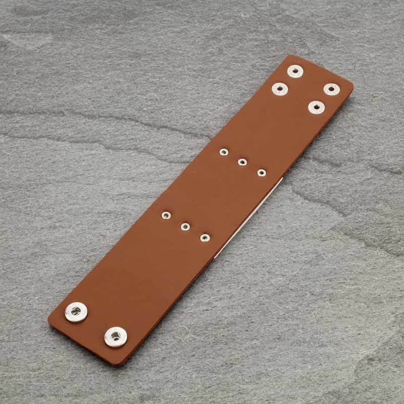 Western Sugar Skull Print Button Leather Bracelet - Image 3