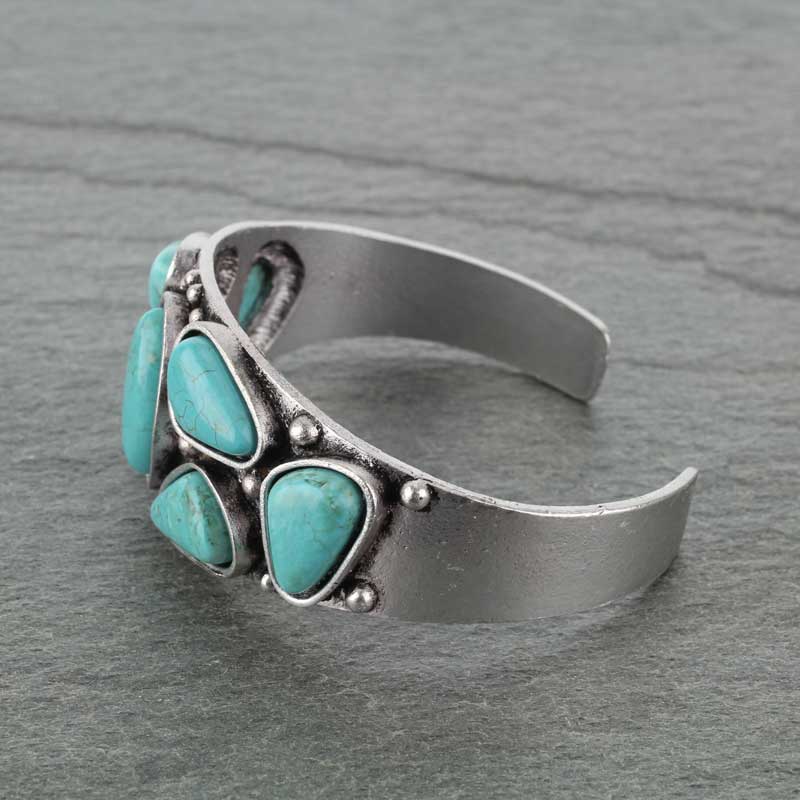 Natural Stone "C" Cuff Bracelet - Image 2