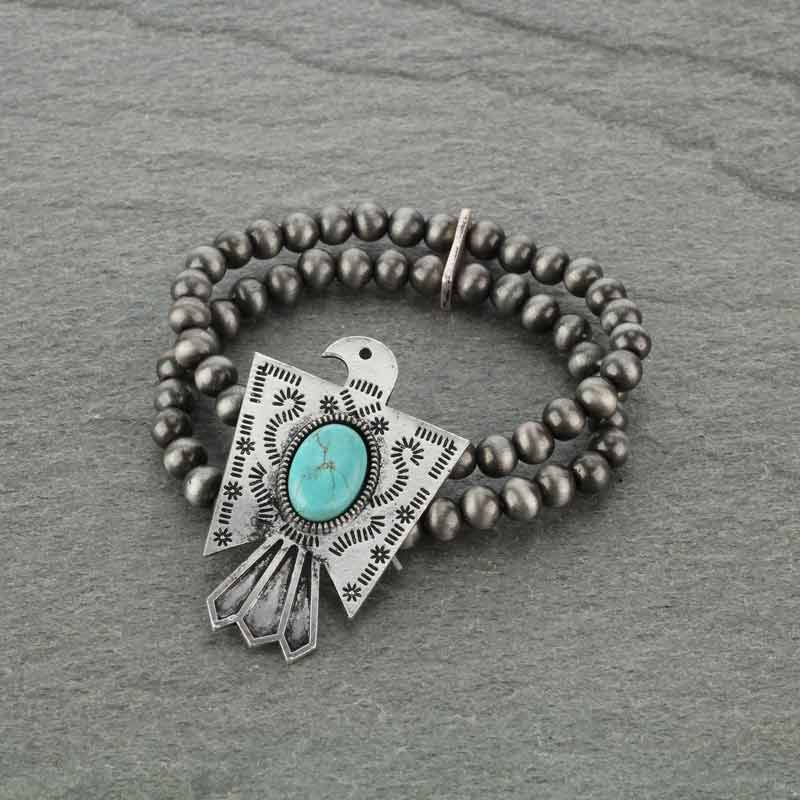 Natural Stone Thunderbird Stretch Bracelet