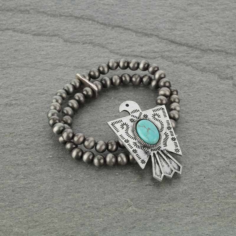 Natural Stone Thunderbird Stretch Bracelet - Image 3