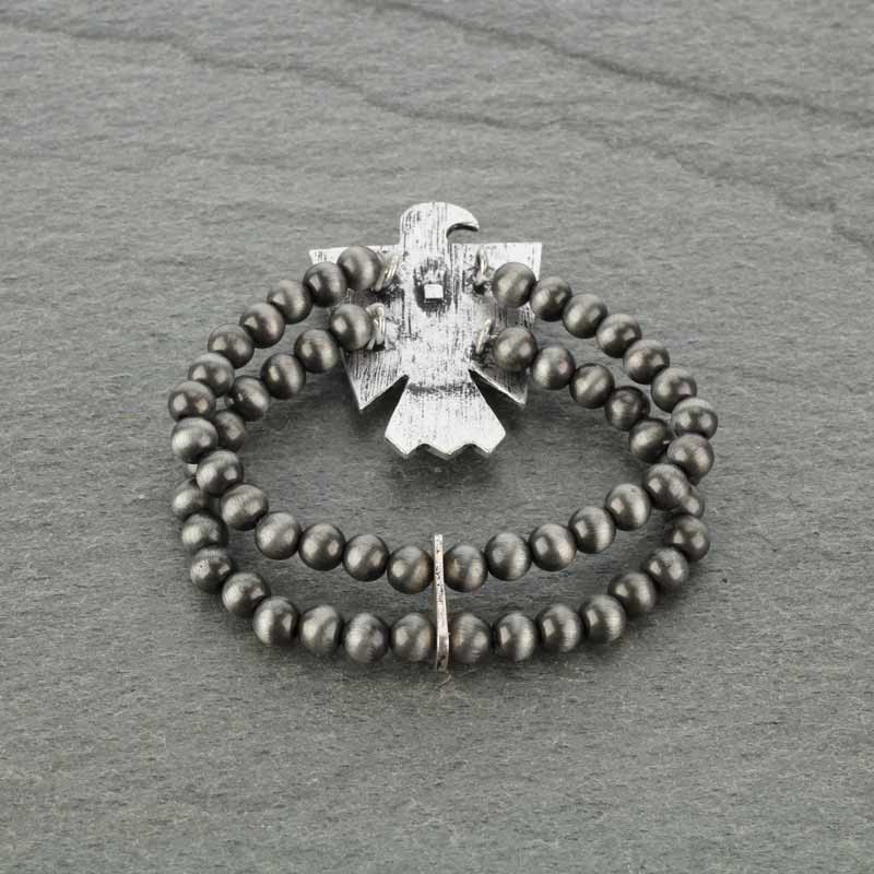 Natural Stone Thunderbird Stretch Bracelet - Image 2