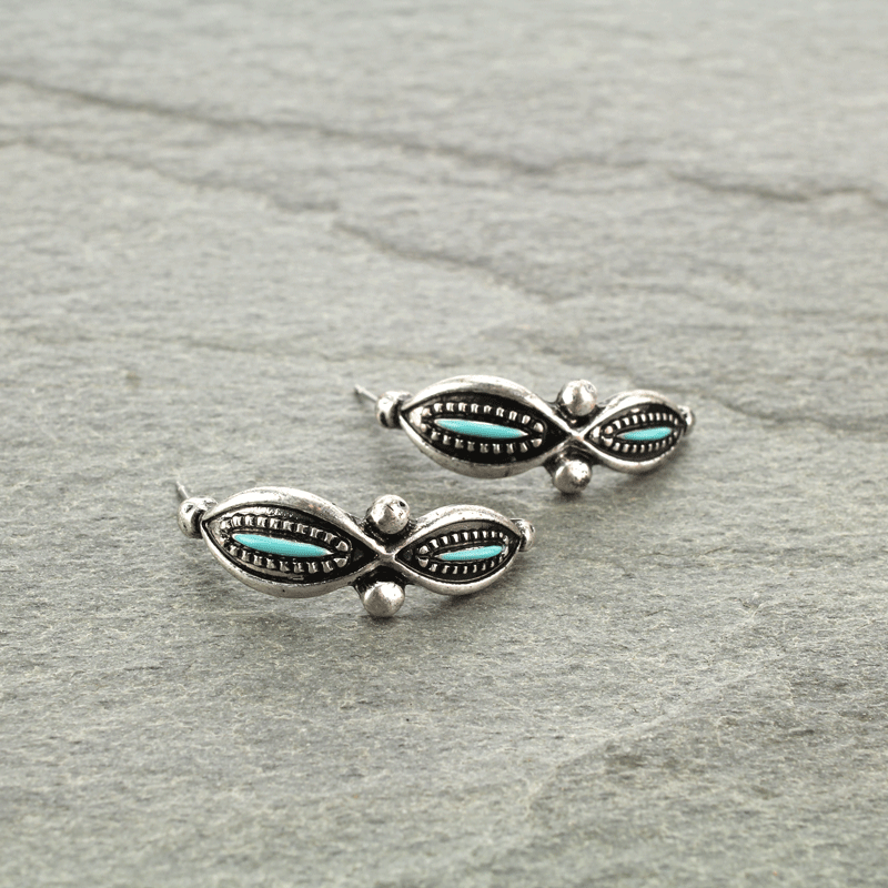 Western Texture TQ Post Earrings