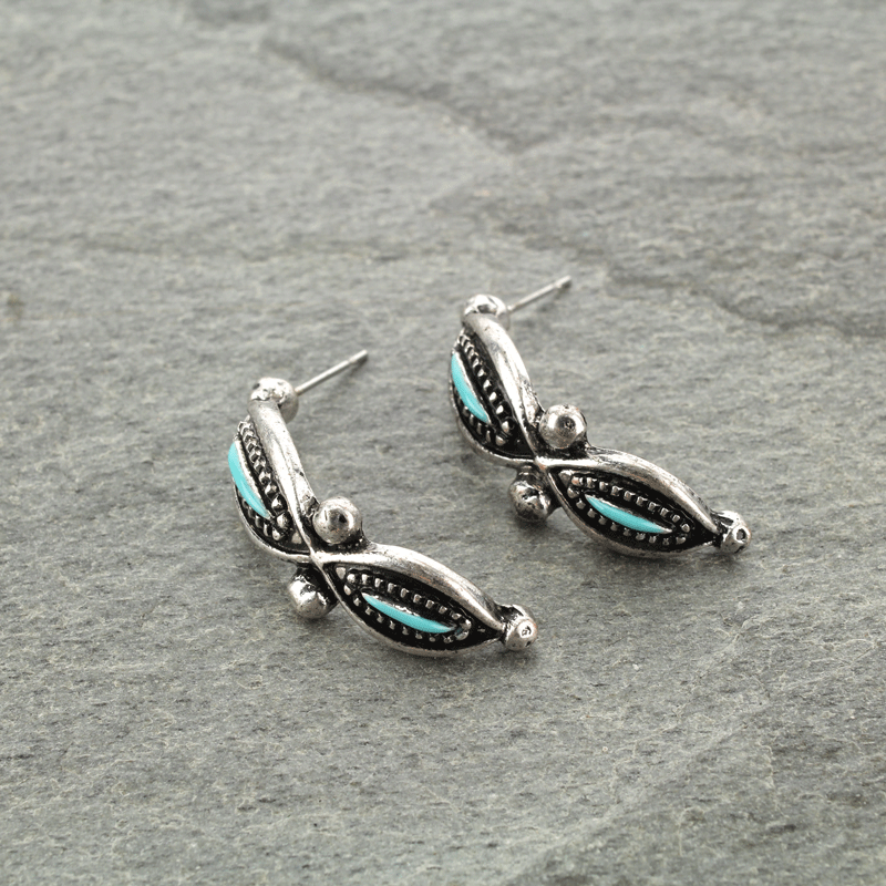 Western Texture TQ Post Earrings - Image 2