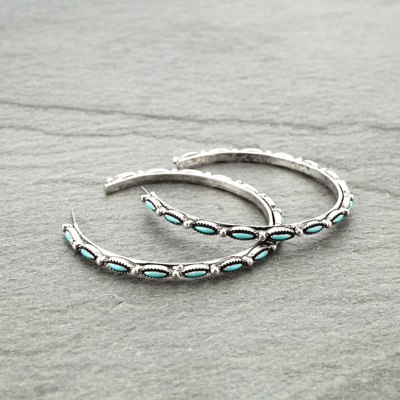 2.5" Western Texture Hoop Earrings