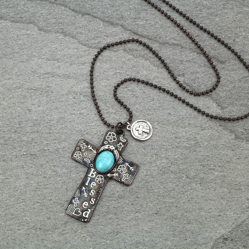 "Blessed" Inspiration Cross Necklace