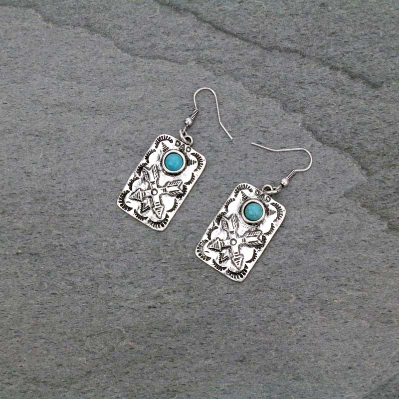 Western Crossed Arrows Fish Hook Earrings