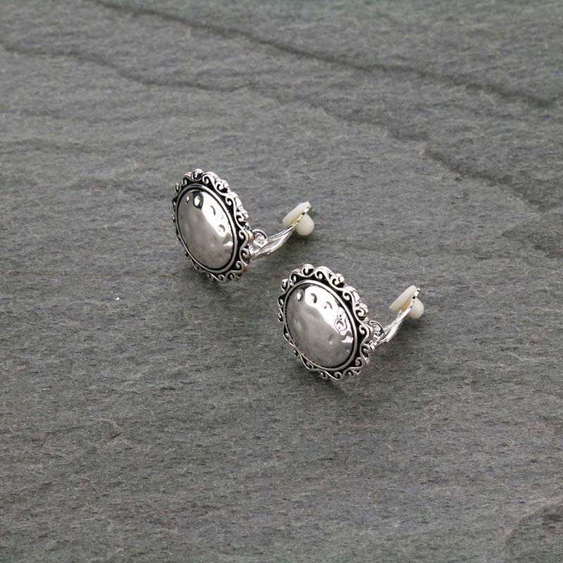 Tailored with Hammered Sun Clip on Earrings - Image 2