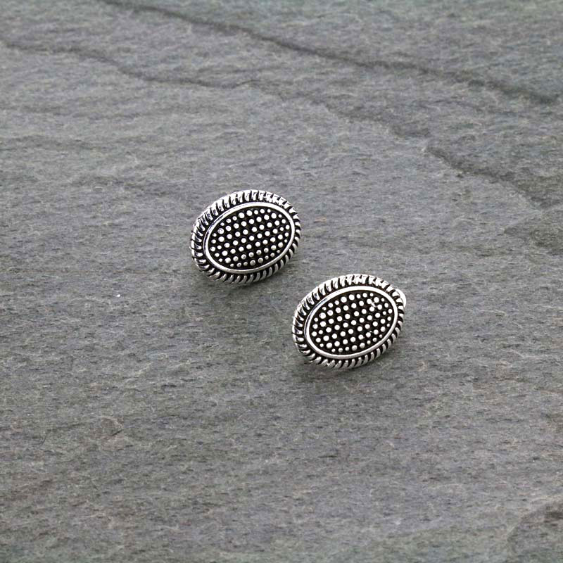 Tailored with Hammered Oval Clip on Earrings