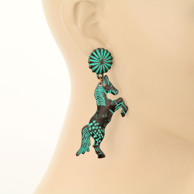 Western Horse Post Earrings - Image 2