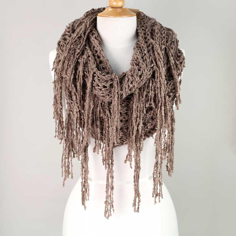 C.C Women's Chenille Infinity Scarf w/ Tassel