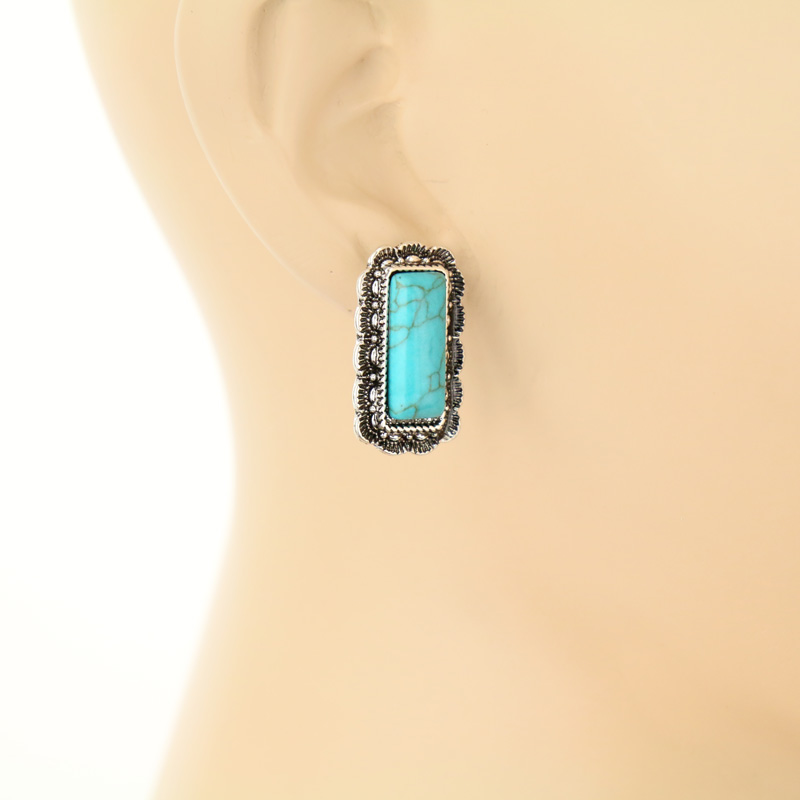 3 Pair Western Turquoise Earring Set - Image 3