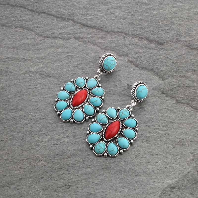 Western Style Stone Post Earrings