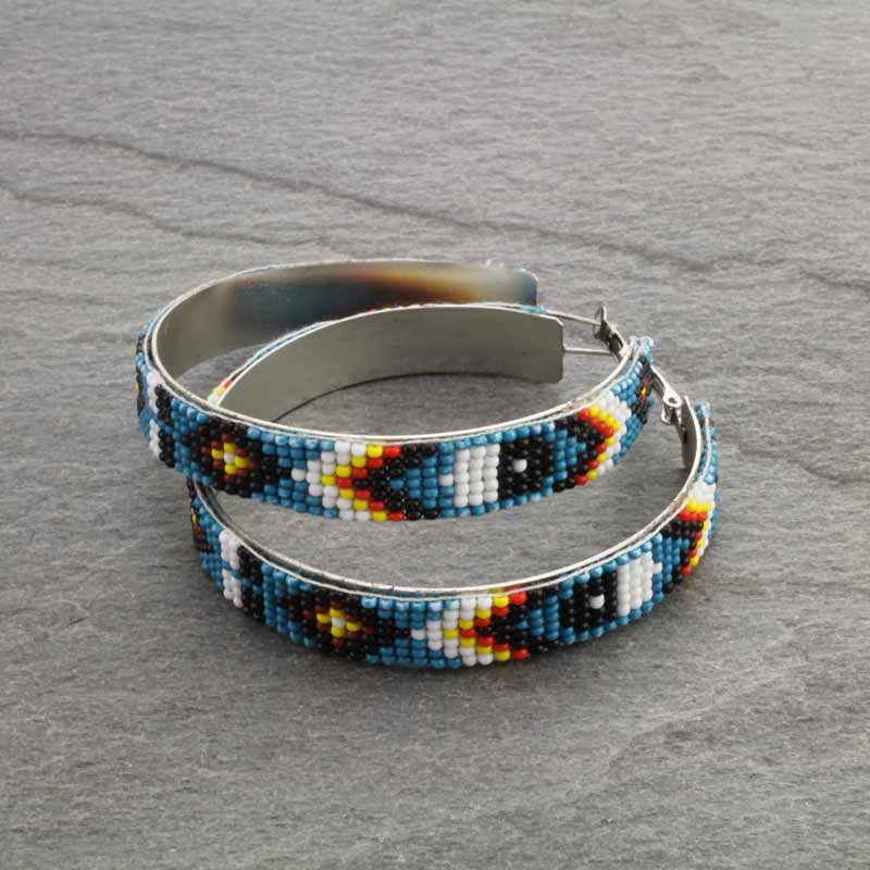 Seed Bead 70mm Hoop Earrings - Image 3