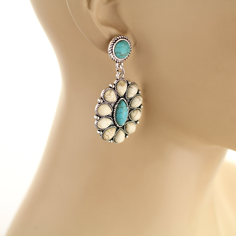 Western Style Stone Post Earrings - Image 2
