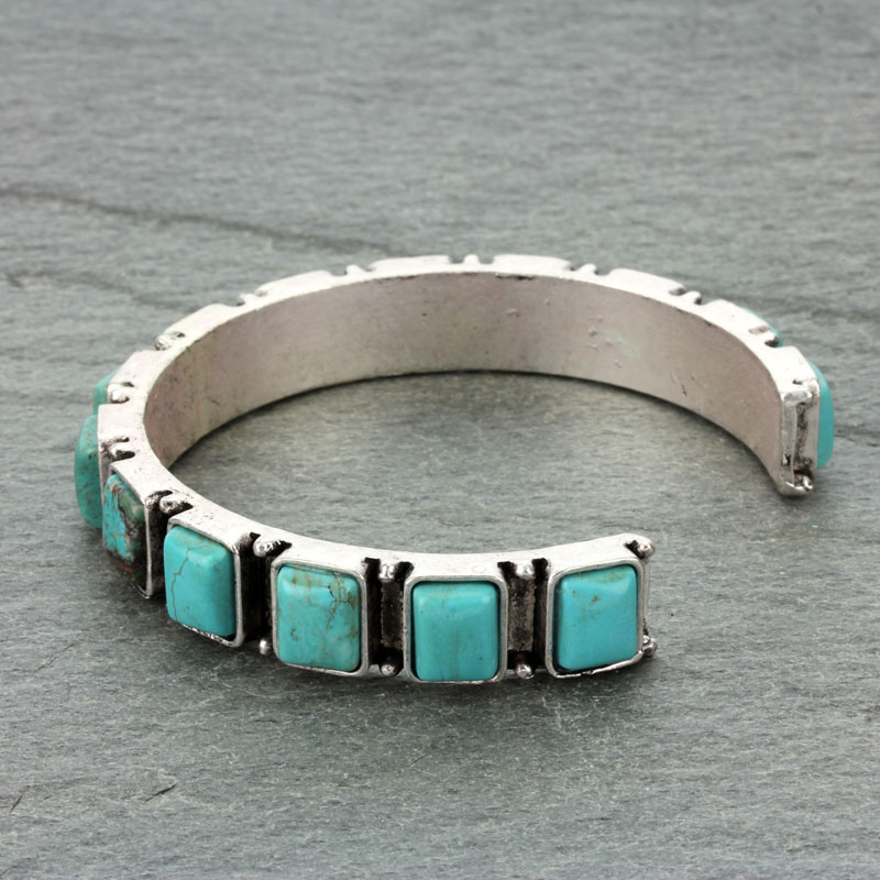Natural Stone "C" Cuff Bracelet - Image 2