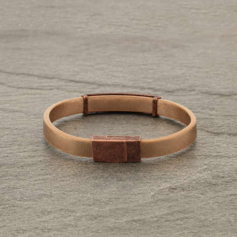 "Y'ALL NEED LOVE" Bar Metallic Leather Magnetic Bracelet - Image 2
