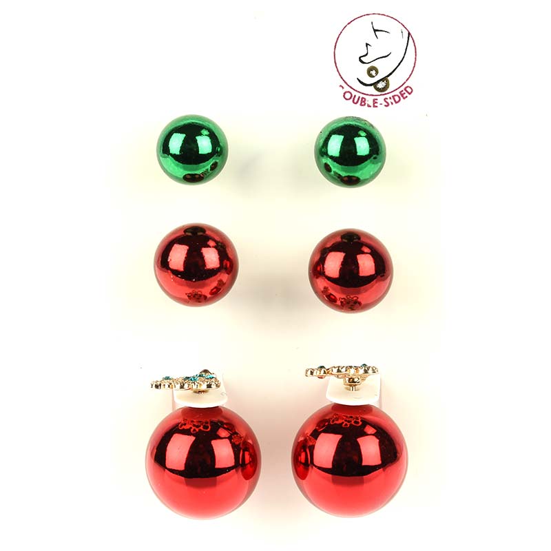 3 Pair X-Mas Ornament Earring Set - Image 3
