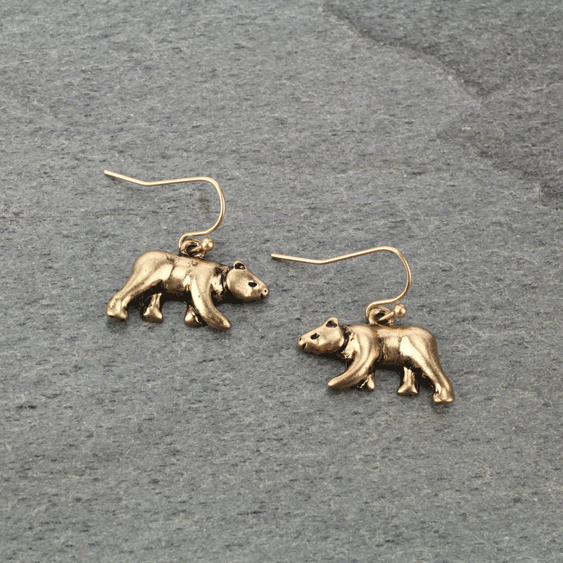 Western Bear Fish Hook Earrings