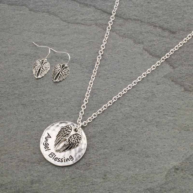 "Angel Blessing" with Wing Necklace Set
