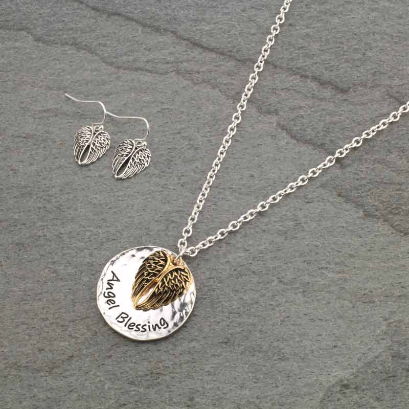 "Angel Blessing" with Wing Necklace Set