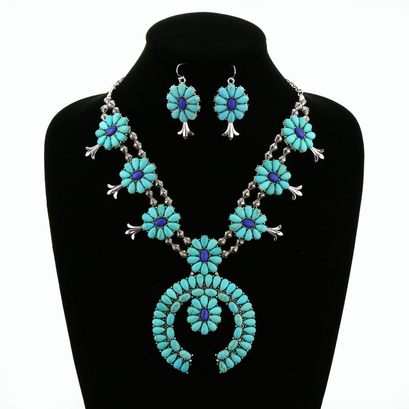 Statement Squash Blossom Necklace Set - Image 2