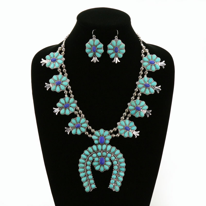 Squash Blossom Statement Necklace Set - Image 2