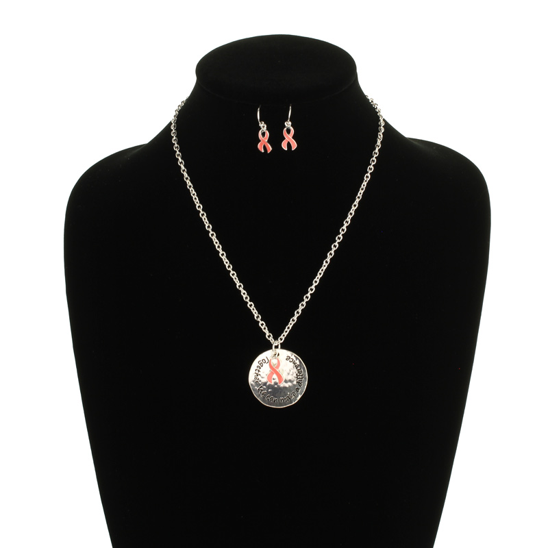 Pink Ribbon Necklace Set - Image 2