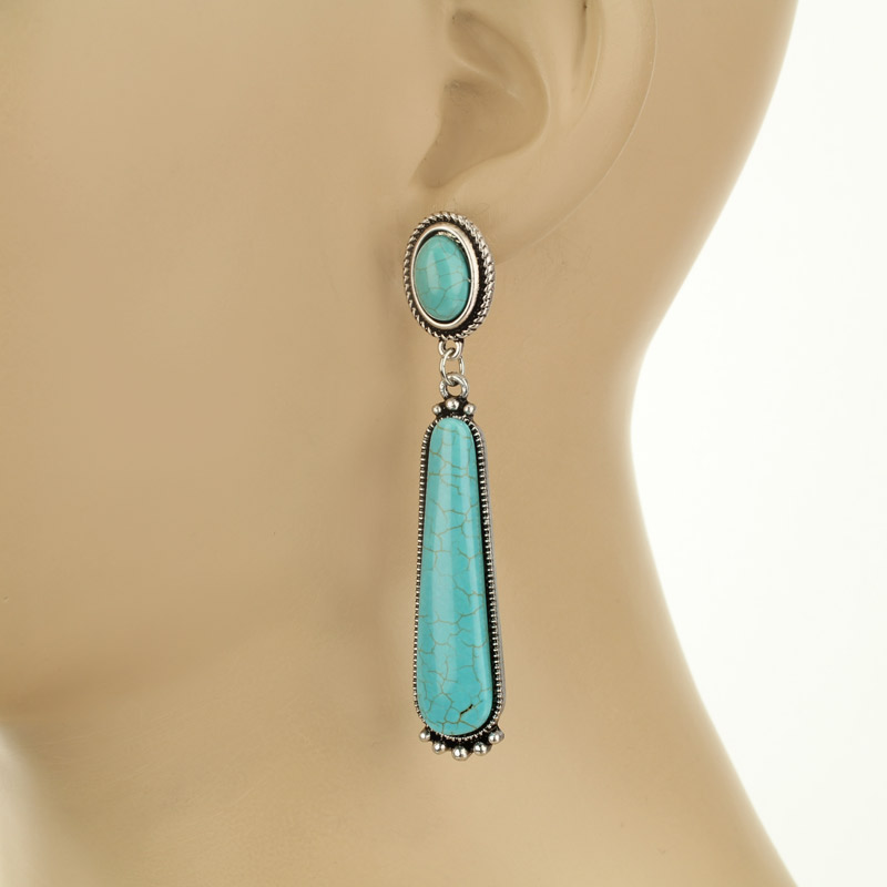 Natural Stone Post Earrings - Image 3