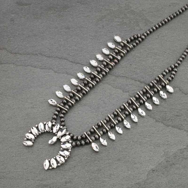 Squash Blossom Crystal Necklace - Image 4