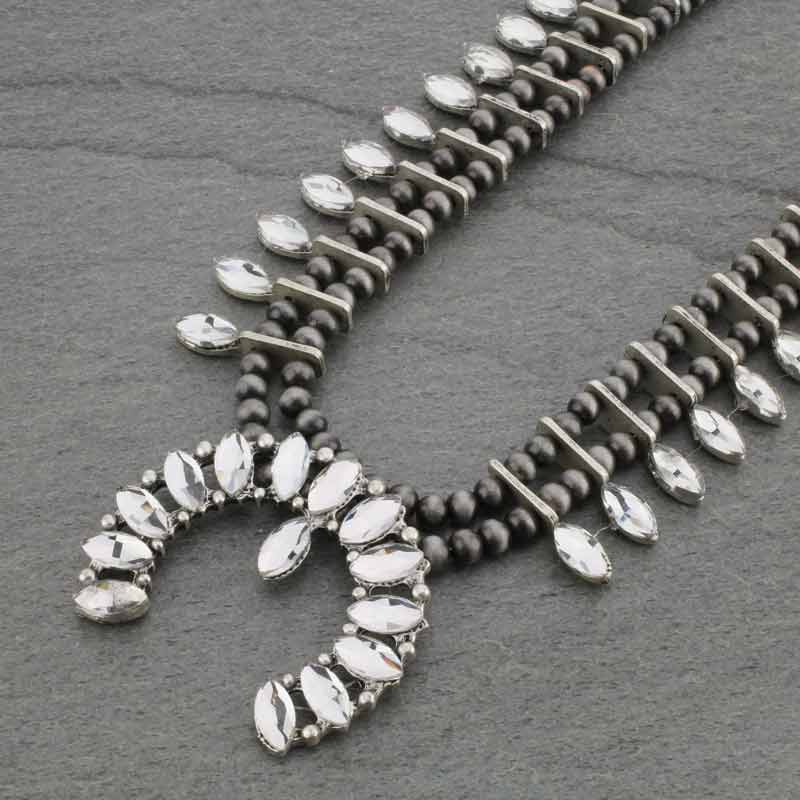 Squash Blossom Crystal Necklace - Image 3