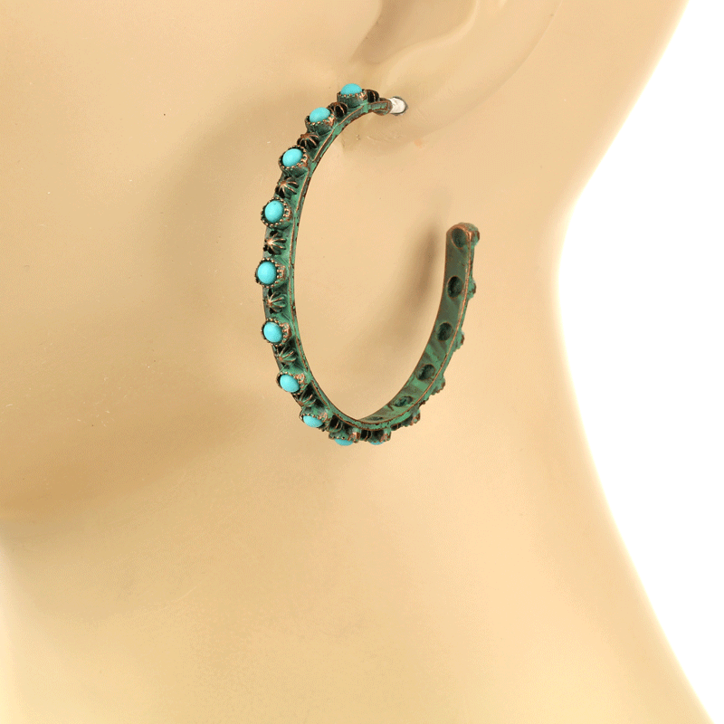 Western TQ Semi Hoop Earrings - Image 2