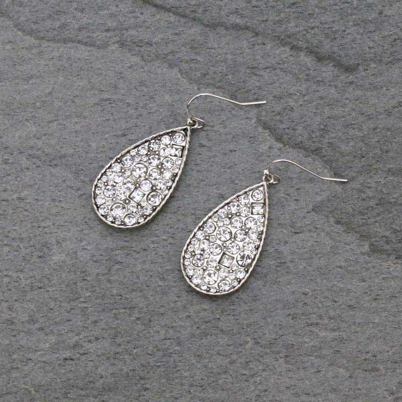 Teardrop Stone Fish Hook Earrings