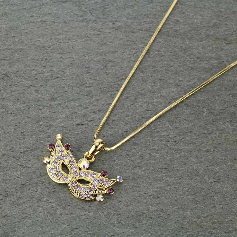 Fashion "Masquerade Mask" Pendant Necklace