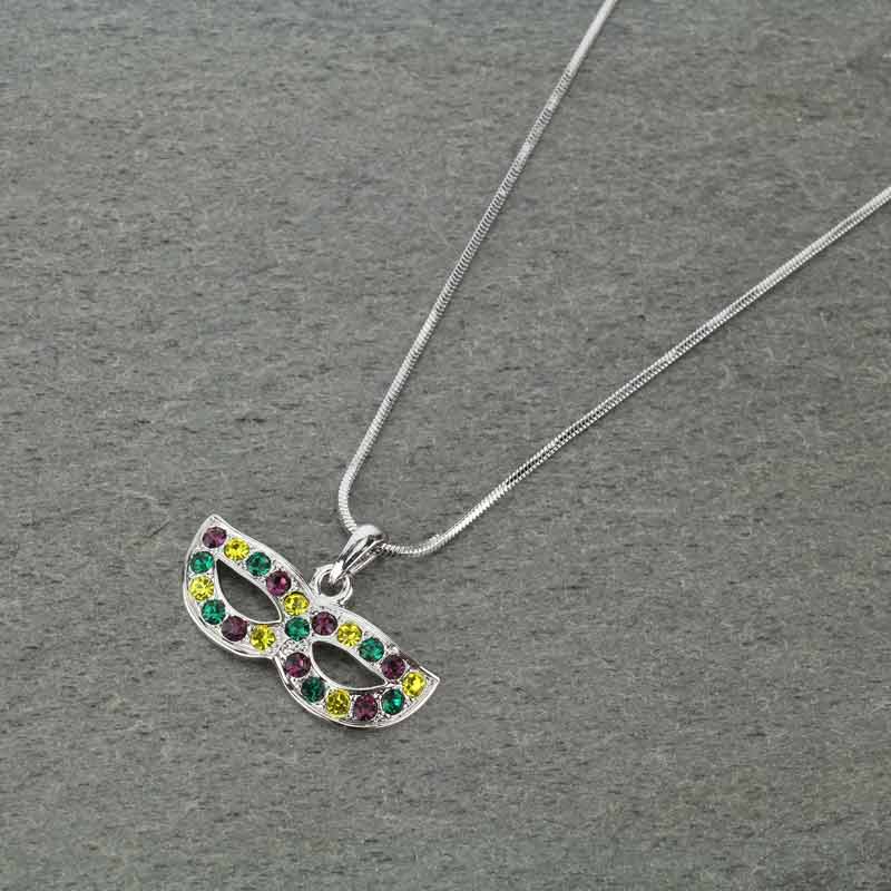Mardi Gras Mask Pendant Necklace