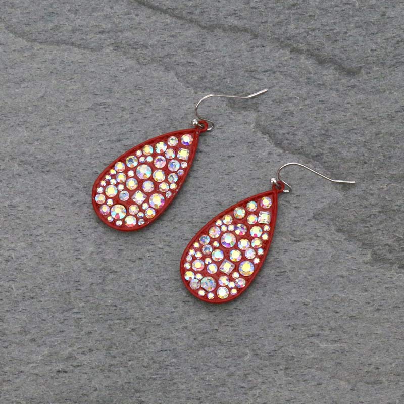 Teardrop Stone Fish Hook Earrings