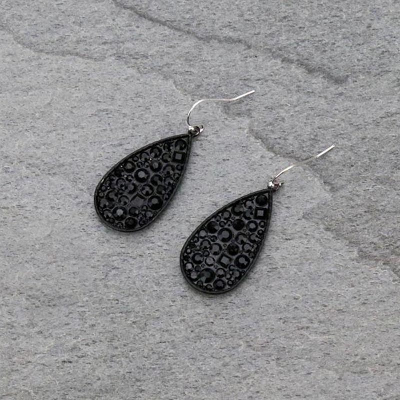 Teardrop Stone Fish Hook Earrings