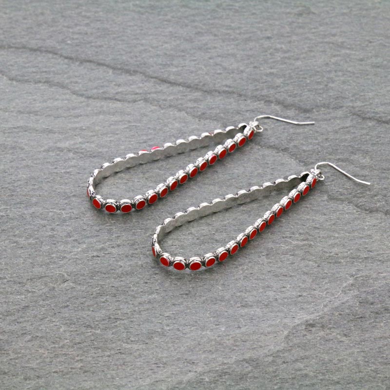 Western Epoxy Teardrop Fish Hook Earrings