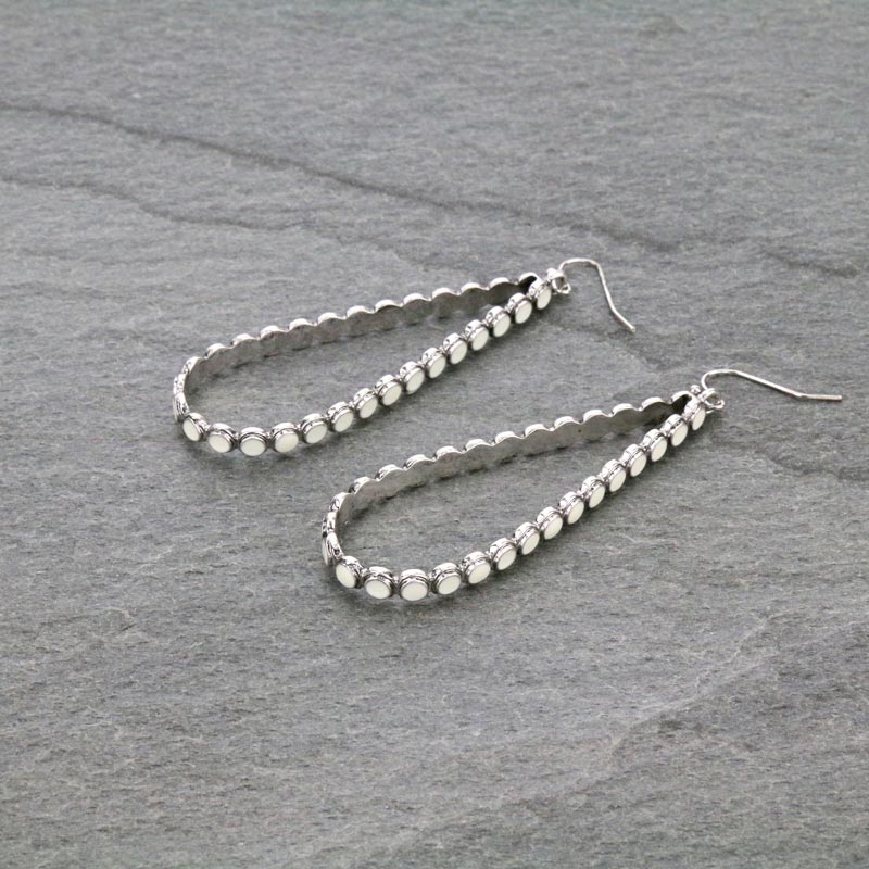 Western Epoxy Teardrop Fish Hook Earrings