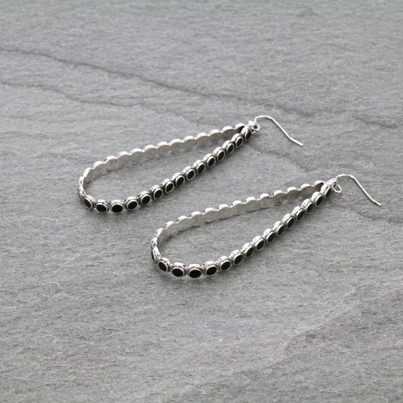 Western Epoxy Teardrop Fish Hook Earrings