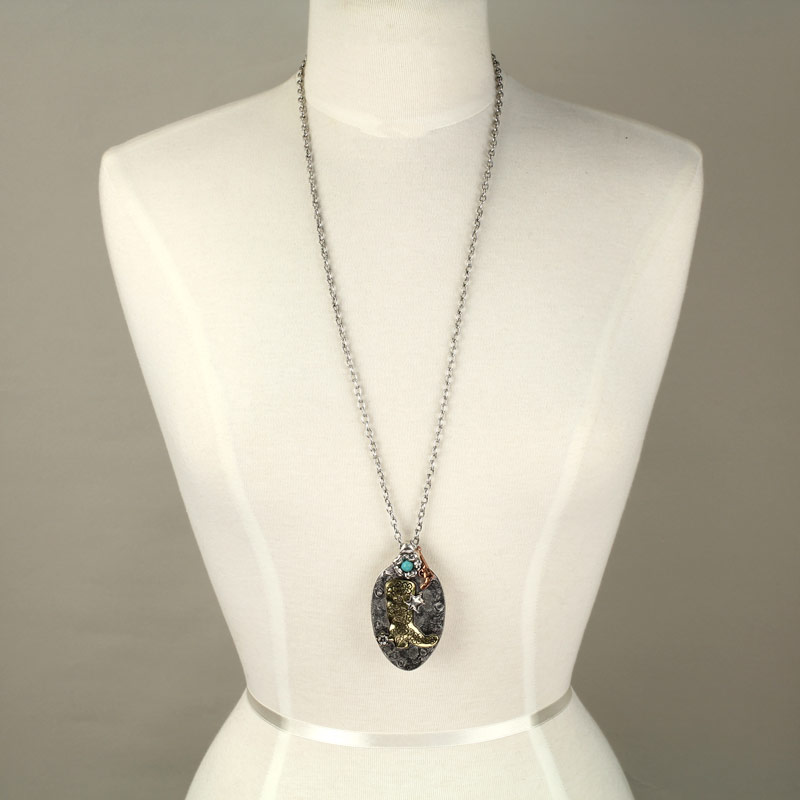 Western Boot Theme Spoon Necklace - Image 2