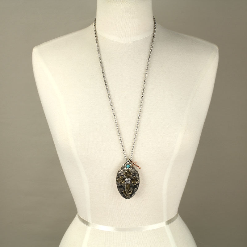Western Cross Theme Spoon Necklace - Image 2