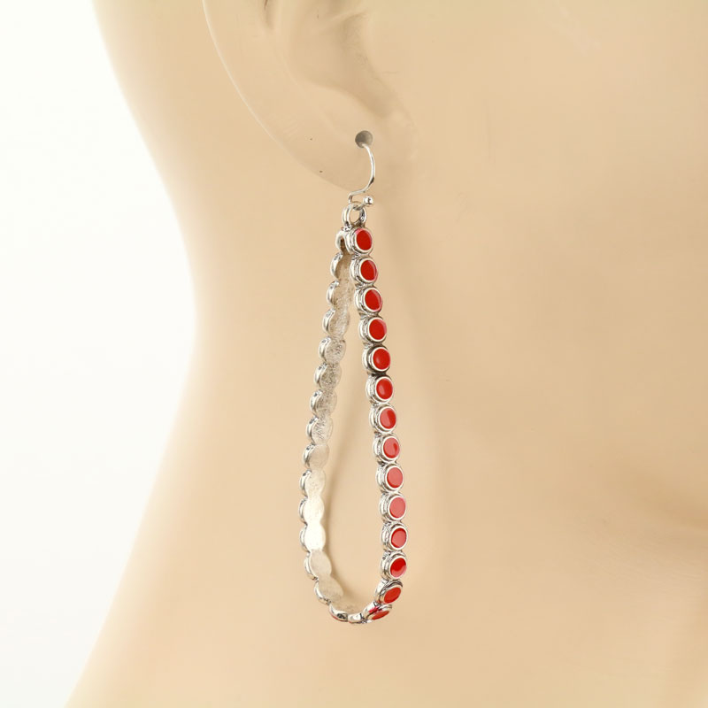 Western Epoxy Teardrop Fish Hook Earrings - Image 2