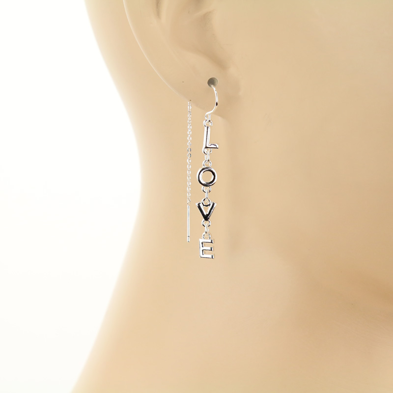 JJ Letter Fish Hook Earrings - Image 2