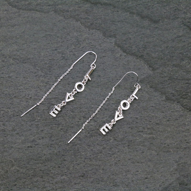 JJ Letter Fish Hook Earrings