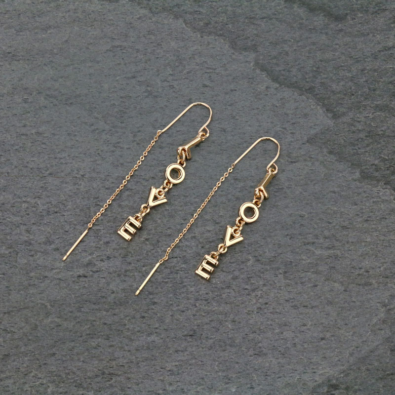 JJ Letter Fish Hook Earrings