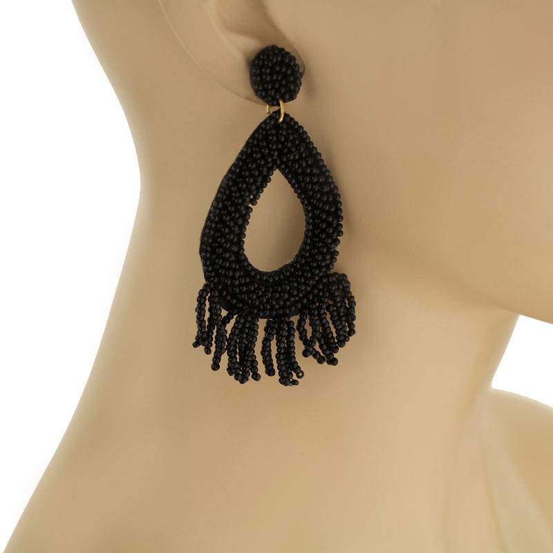 Seed Bead Teardrop Post Earrings - Image 2