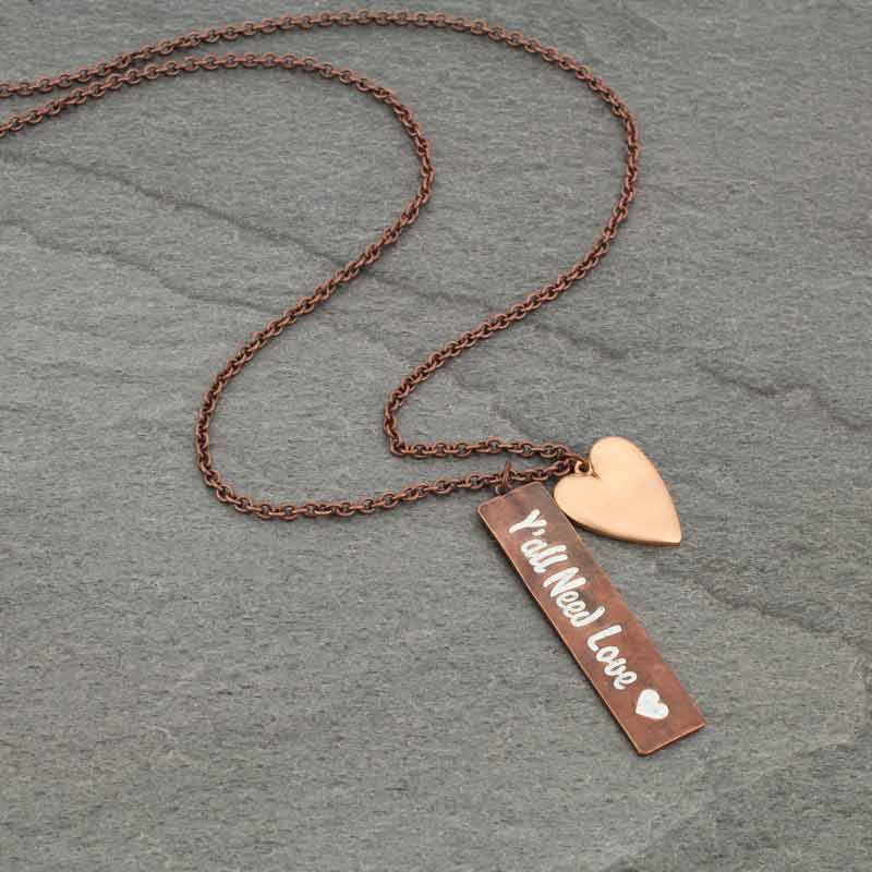 "Y'ALL NEED LOVE" Bar Necklace
