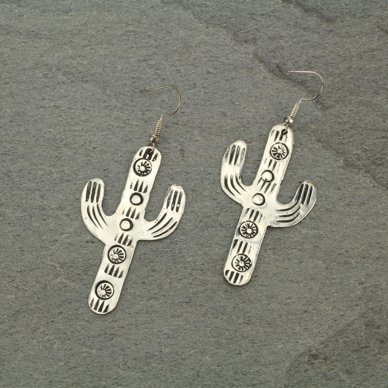 Handmade Cactus Fish Hook Earrings