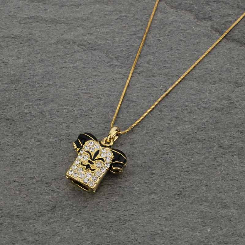 Football Uniform with Fleur De Lis Logo Pendant Necklac